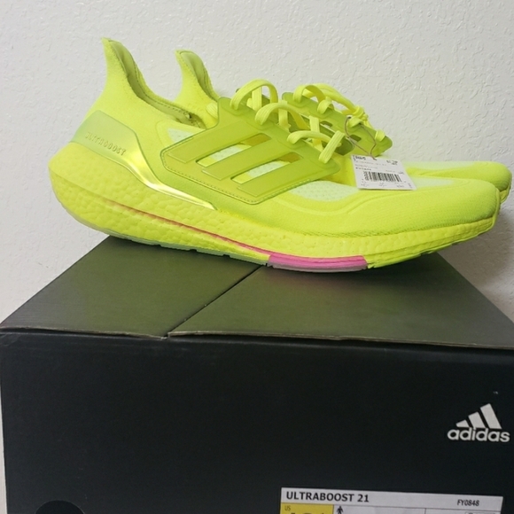 Adidas men's ultraboost 21 running shoes Solar Yellow FY0848 - Picture 5 of 13